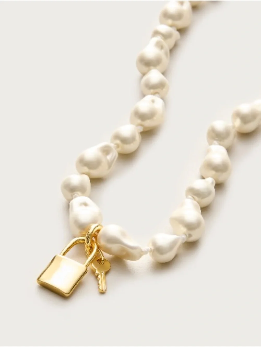 J.Crew Baroque pearl necklace with key pendant CQ982